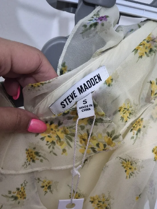 Steve Madden Cream Floral Ruffle Jumpsuit - Picture 2 of 6